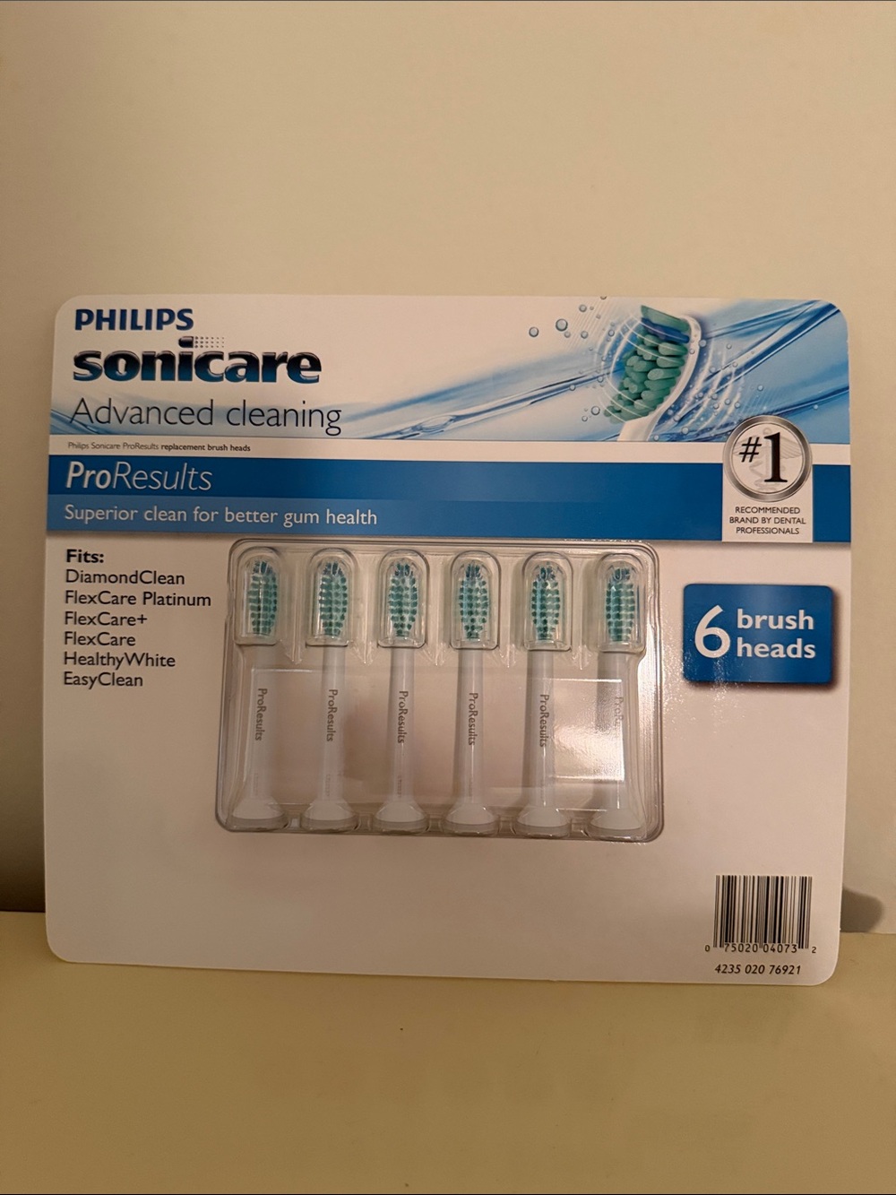 ProResults Replacement Brush Heads - White with Teal Bristles (6 Pack)